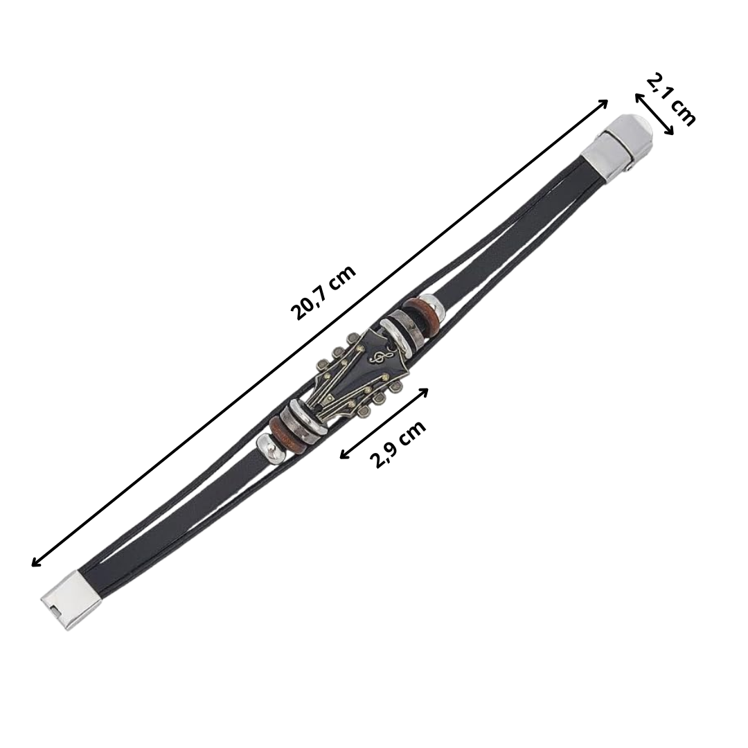 Pulsera de guitarra de cuero sintético retro