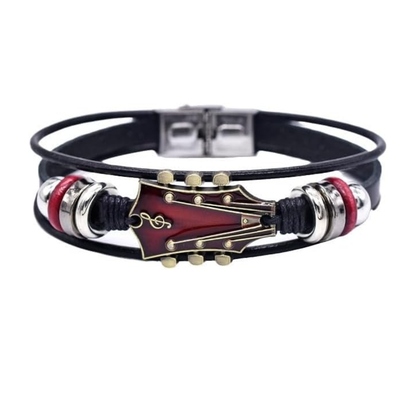 Pulsera de guitarra de cuero sintético retro