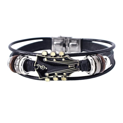 Pulsera de guitarra de cuero sintético retro